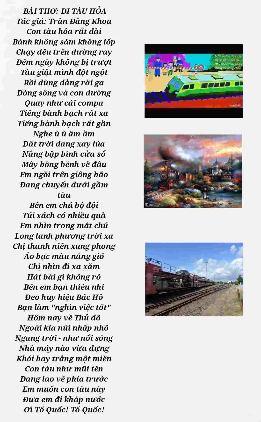 Bài thơ đi tàu hỏa về quê