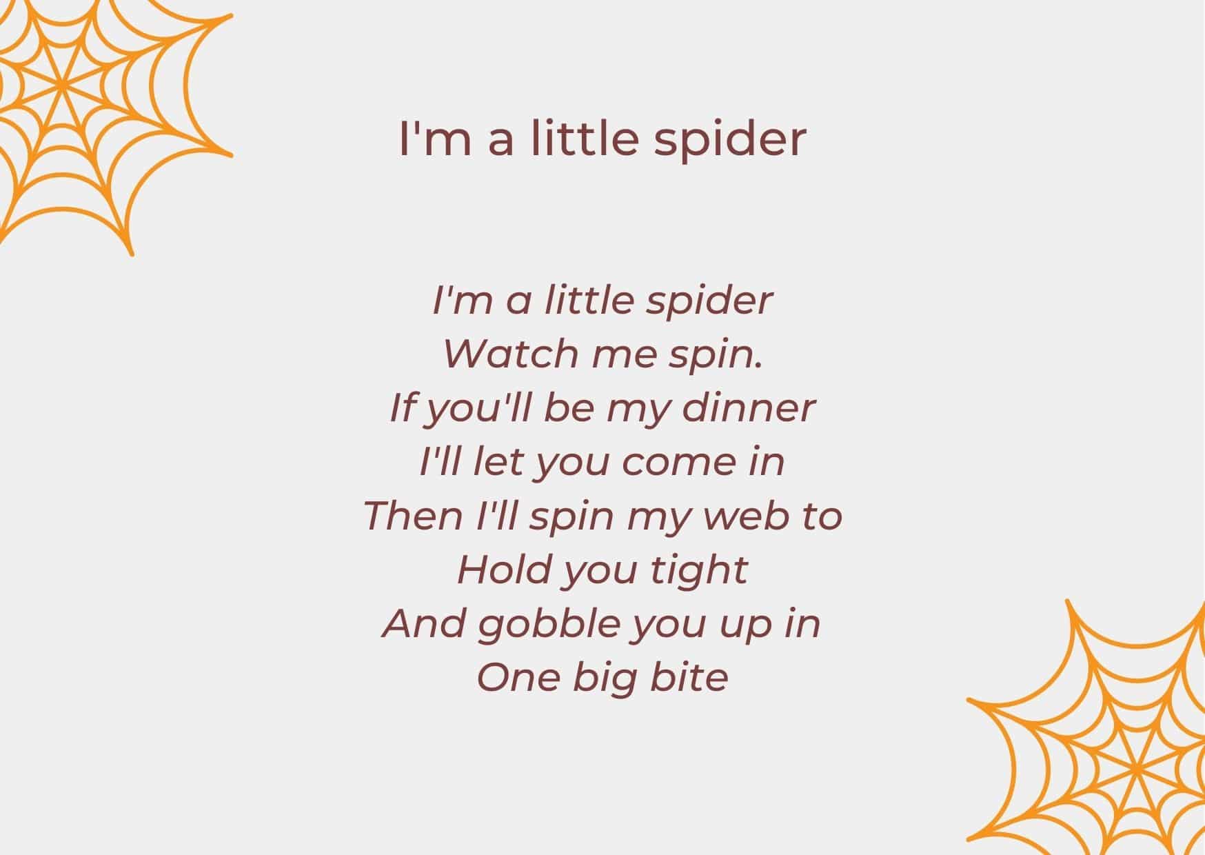 Bài thơ tiếng anh mầm non I'm a little spider