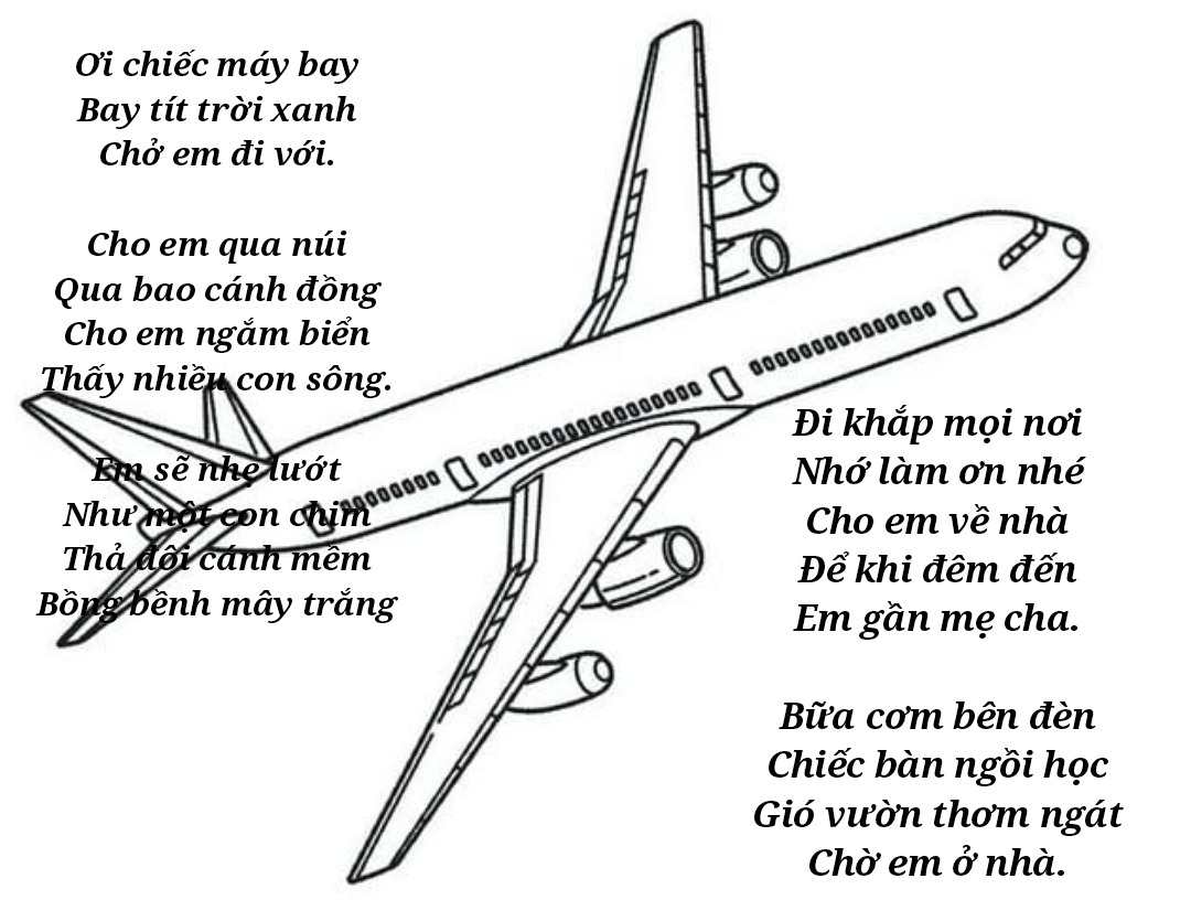Tranh bài thơ hay nhất ơi chiếc máy bay