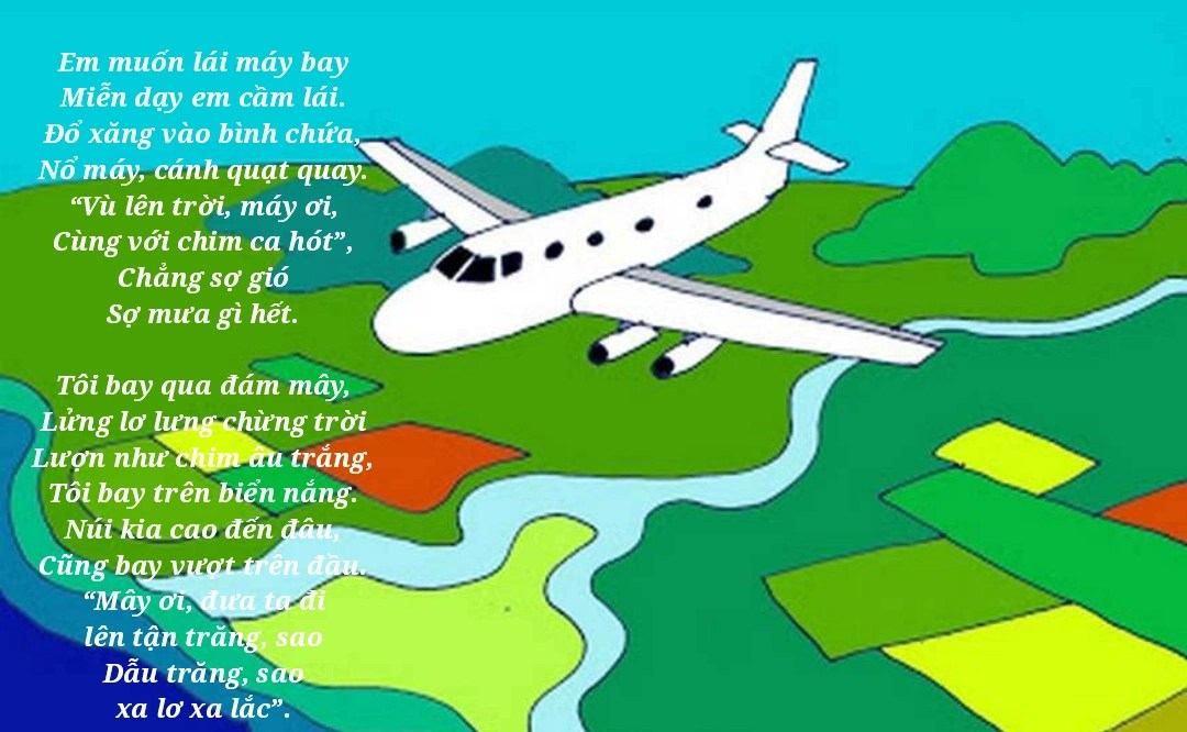 Tranh bài thơ lái máy bay