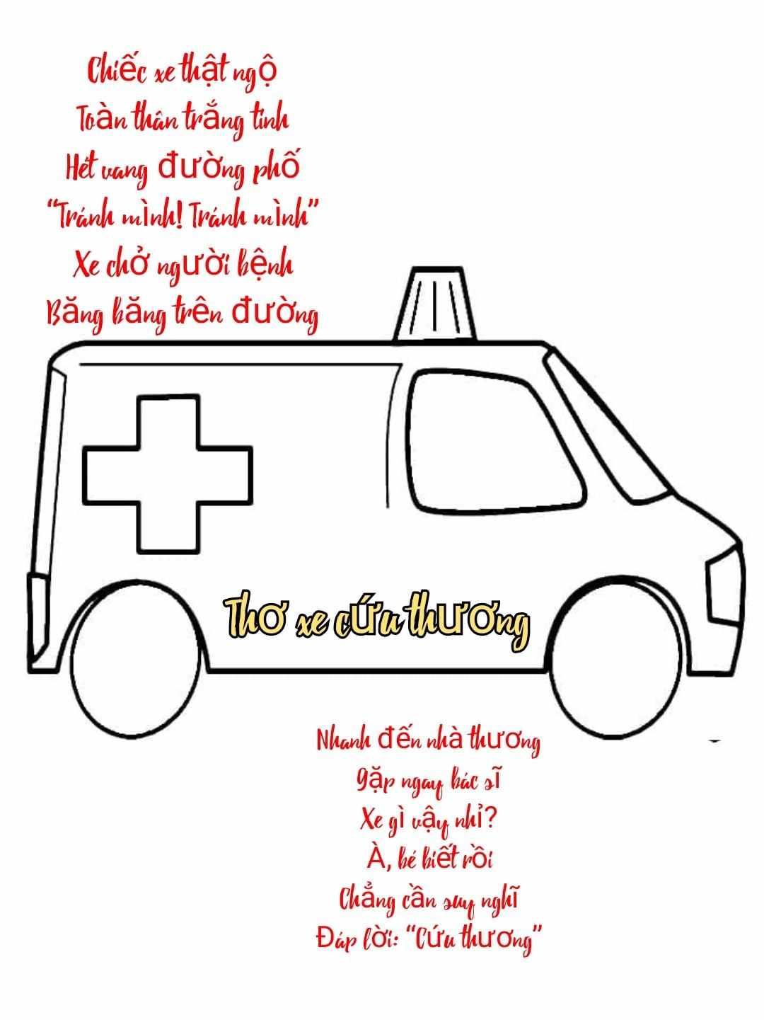 Tranh bài thơ xe cứu thương