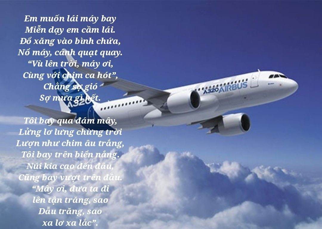 Tranh nói về bài thơ hay nhất lái máy bay