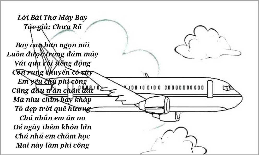 Tranh bài thơ tập gấp máy bay
