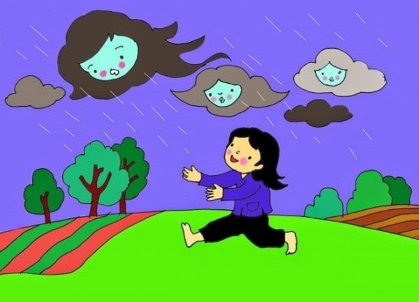 tranh về chủ đề mưa cho bé