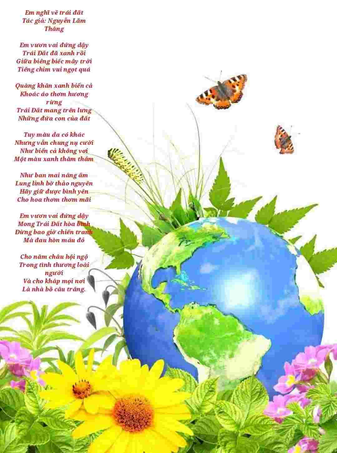 Lời thơ hay em nghĩ về trái đất