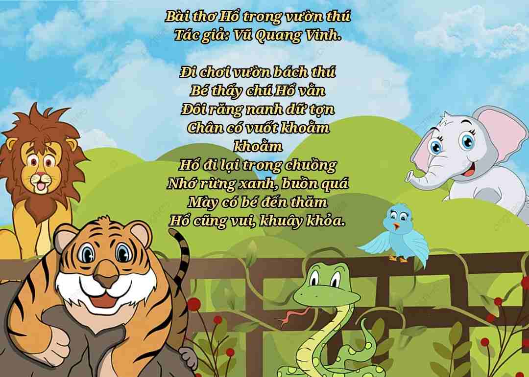 Tranh Lời bài thơ hay hổ trong vườn thú