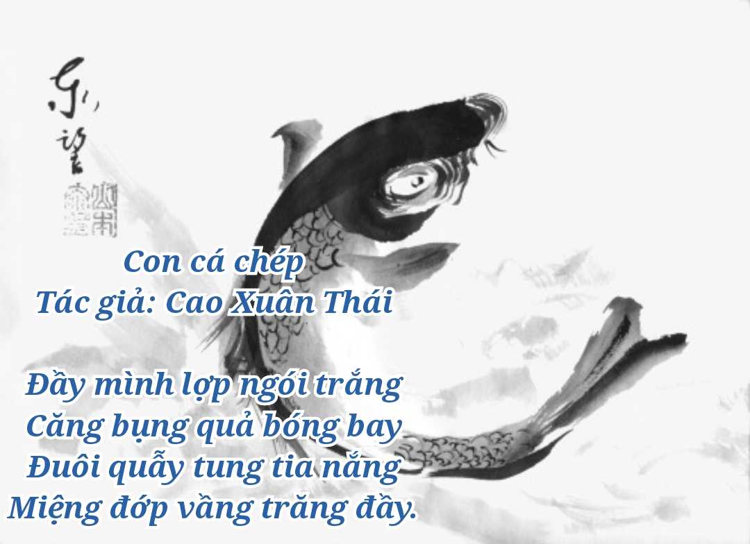 Tranh Lời thơ hay con cá chép