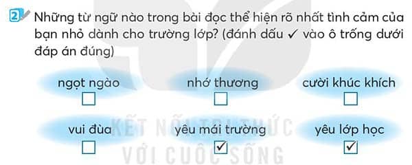 Giải tiếng Việt lớp 2 Yêu lắm trường ơi