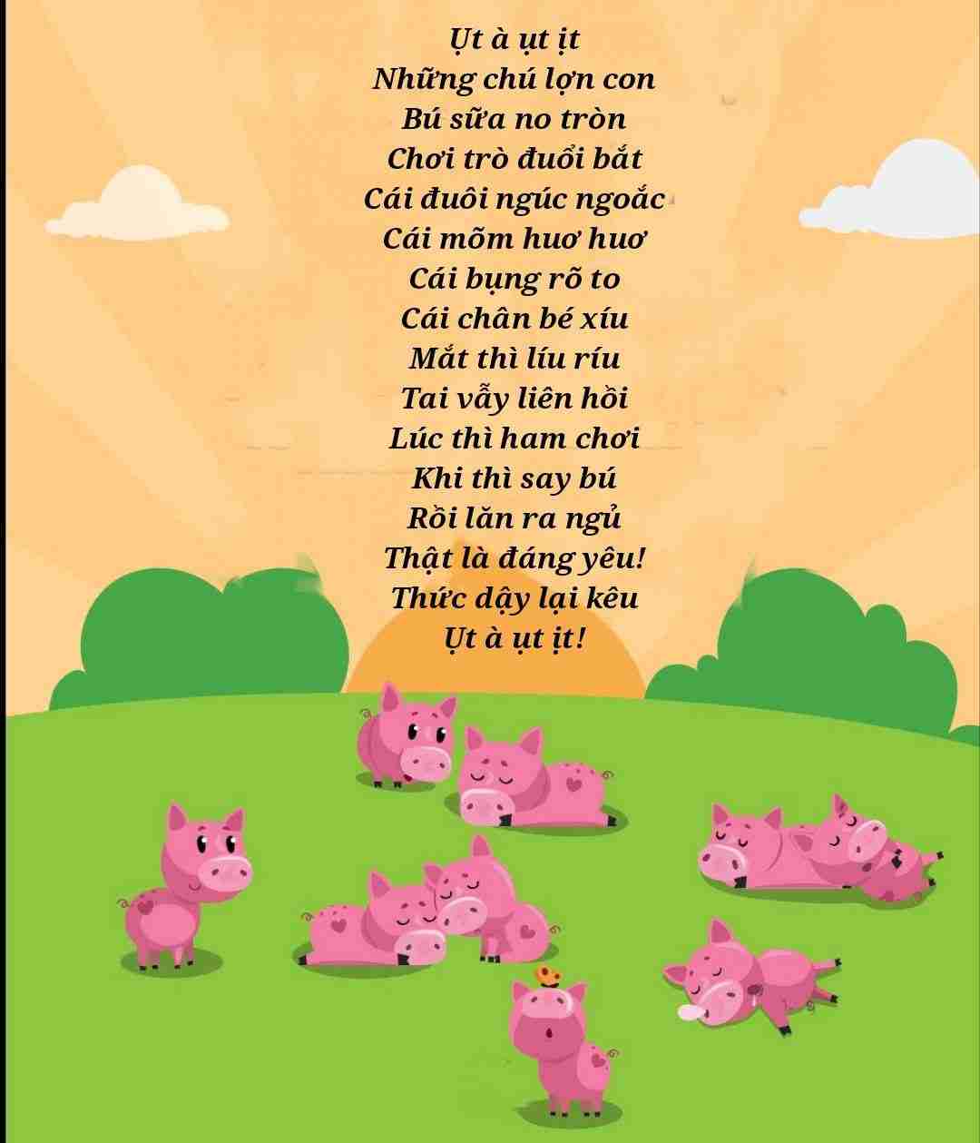Hình ảnh Lời thơ những chú lợn con