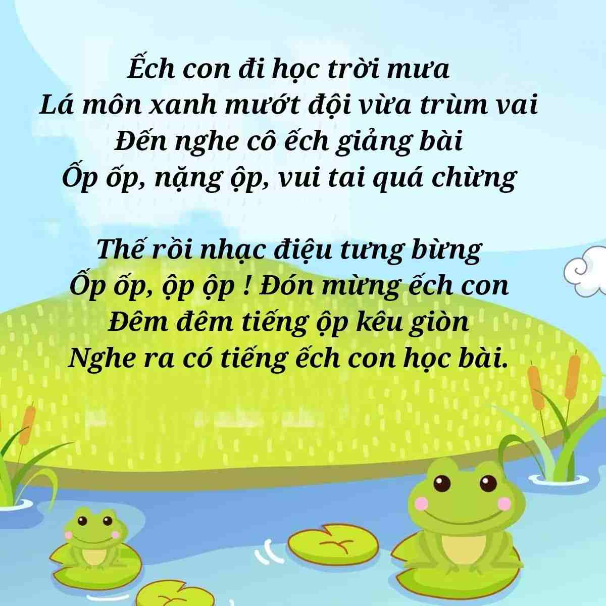Lời thơ hay ếch con học bài