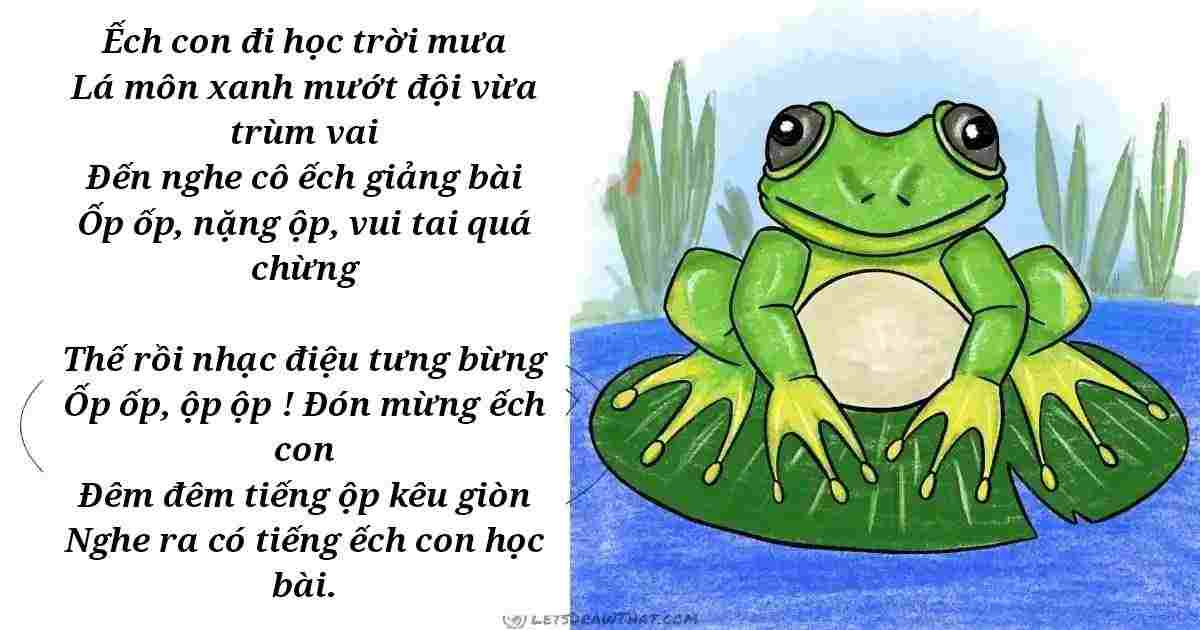 Lời thơ hay nhất ếch con học bài