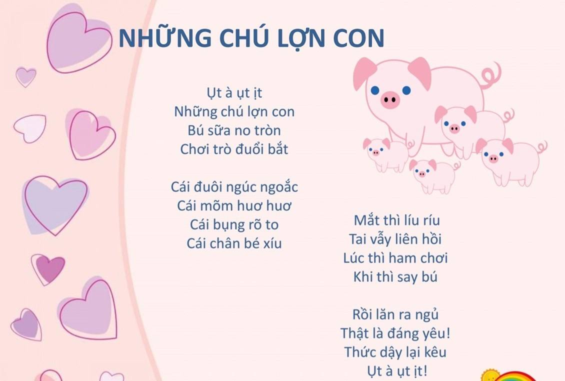 Lời thơ hay nhất những chú lợn con