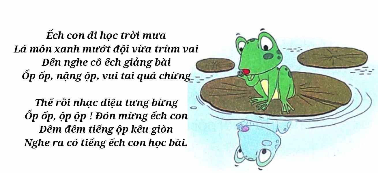 thơ hay ếch con học bài