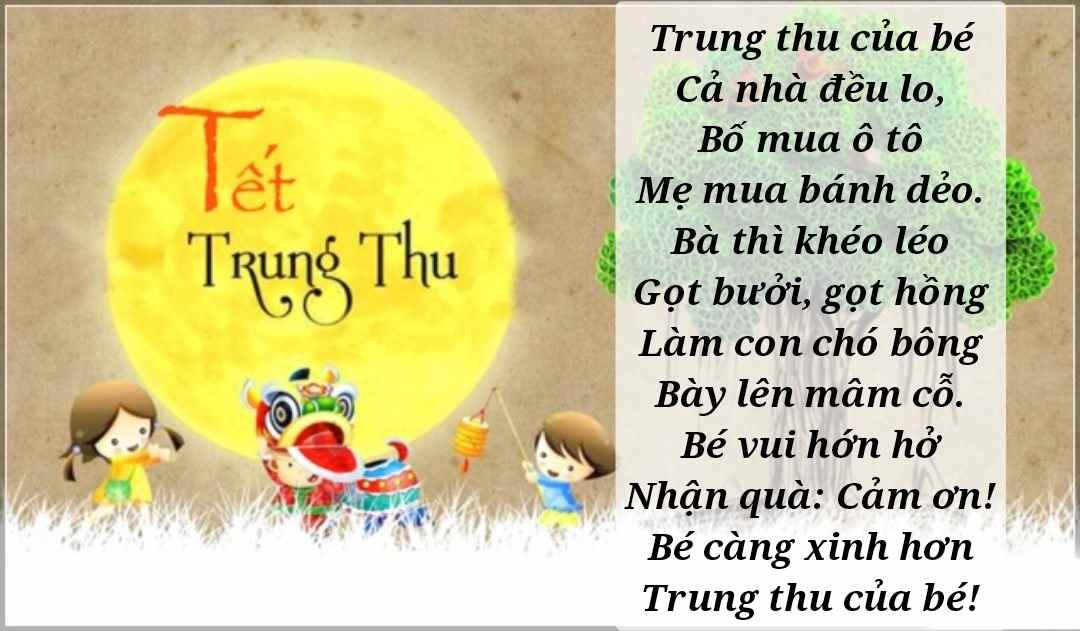 Thơ hay trung thu của bé