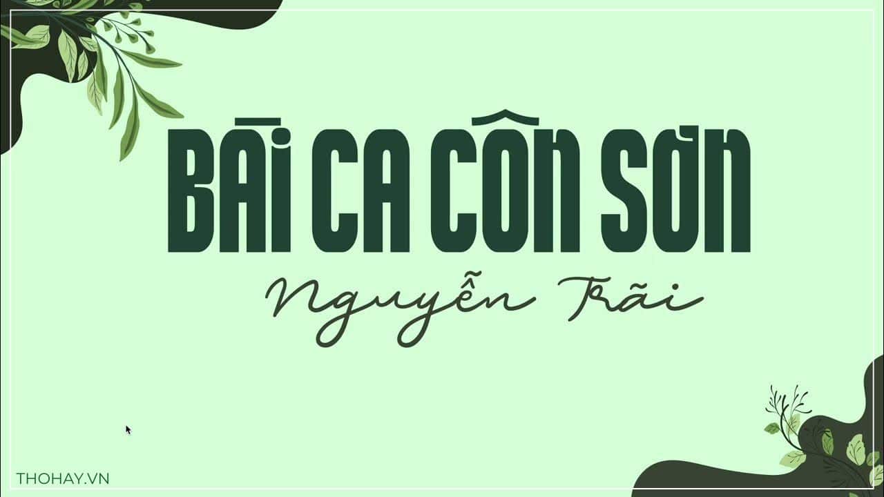 Bài Ca Côn Sơn Lớp 8